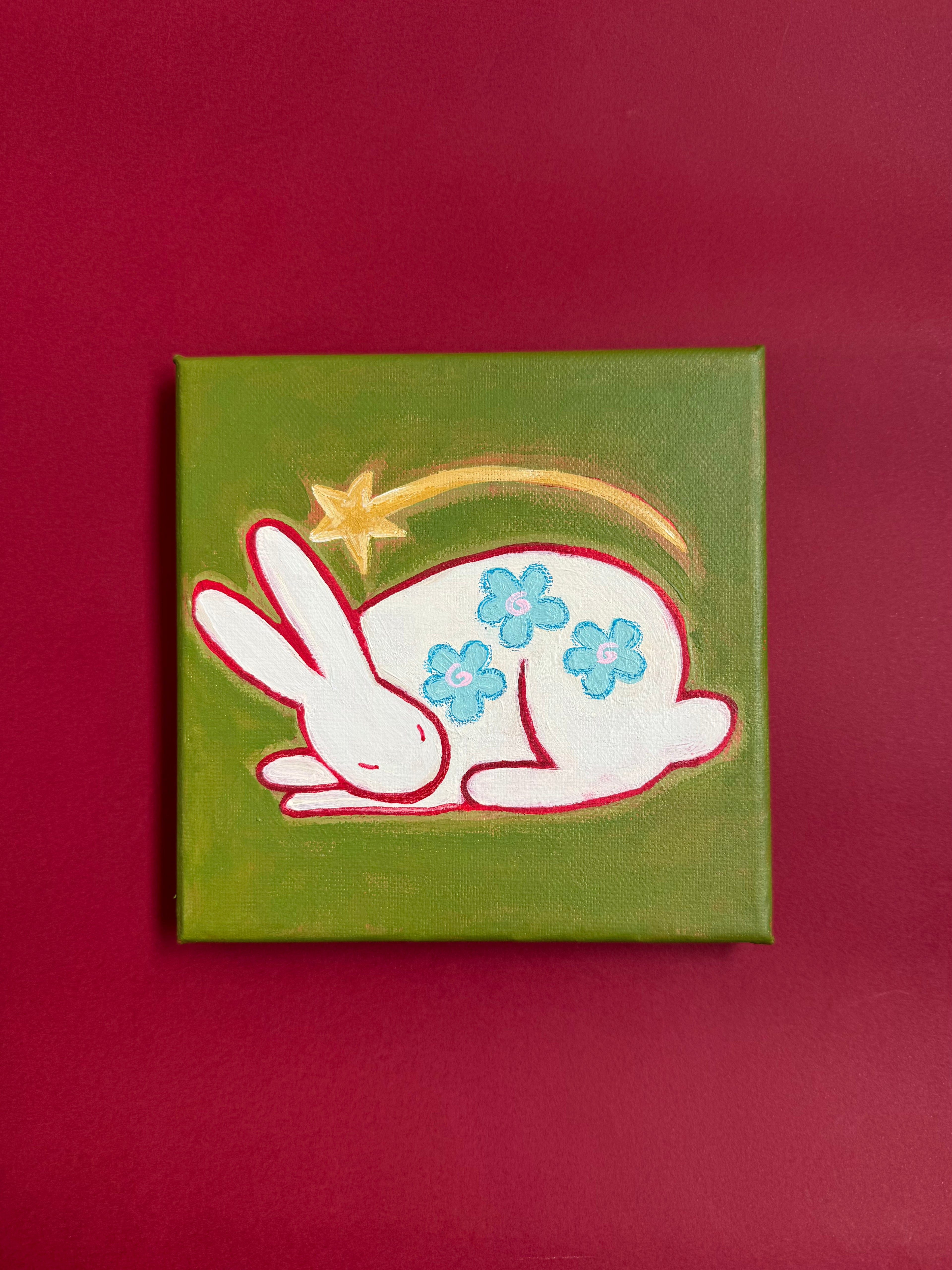 Dreaming Bunny – Mini Original Painting