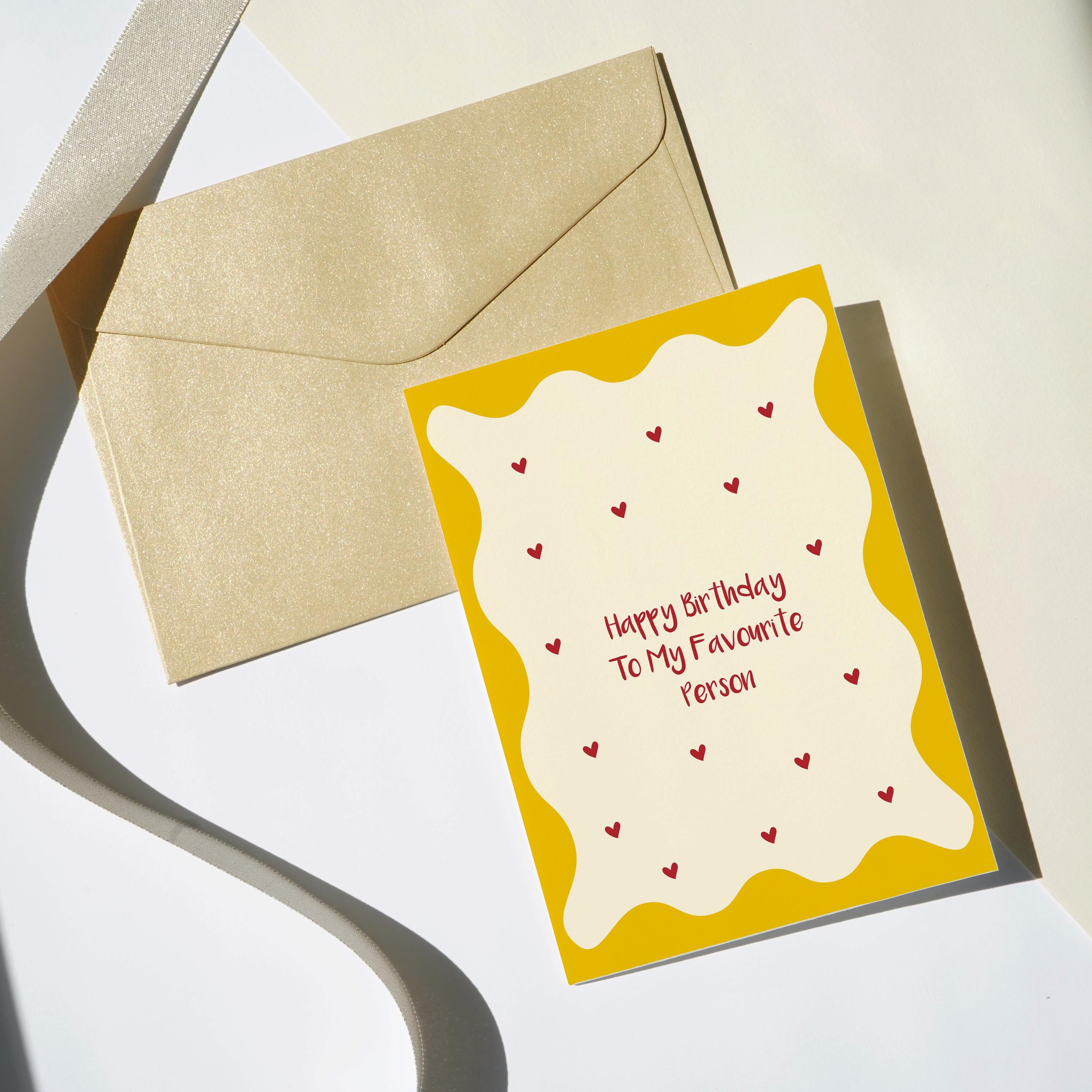 Favourite Person Birthday Card, Scalloped Design