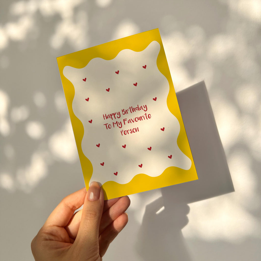 Favourite Person Birthday Card, Scalloped Design