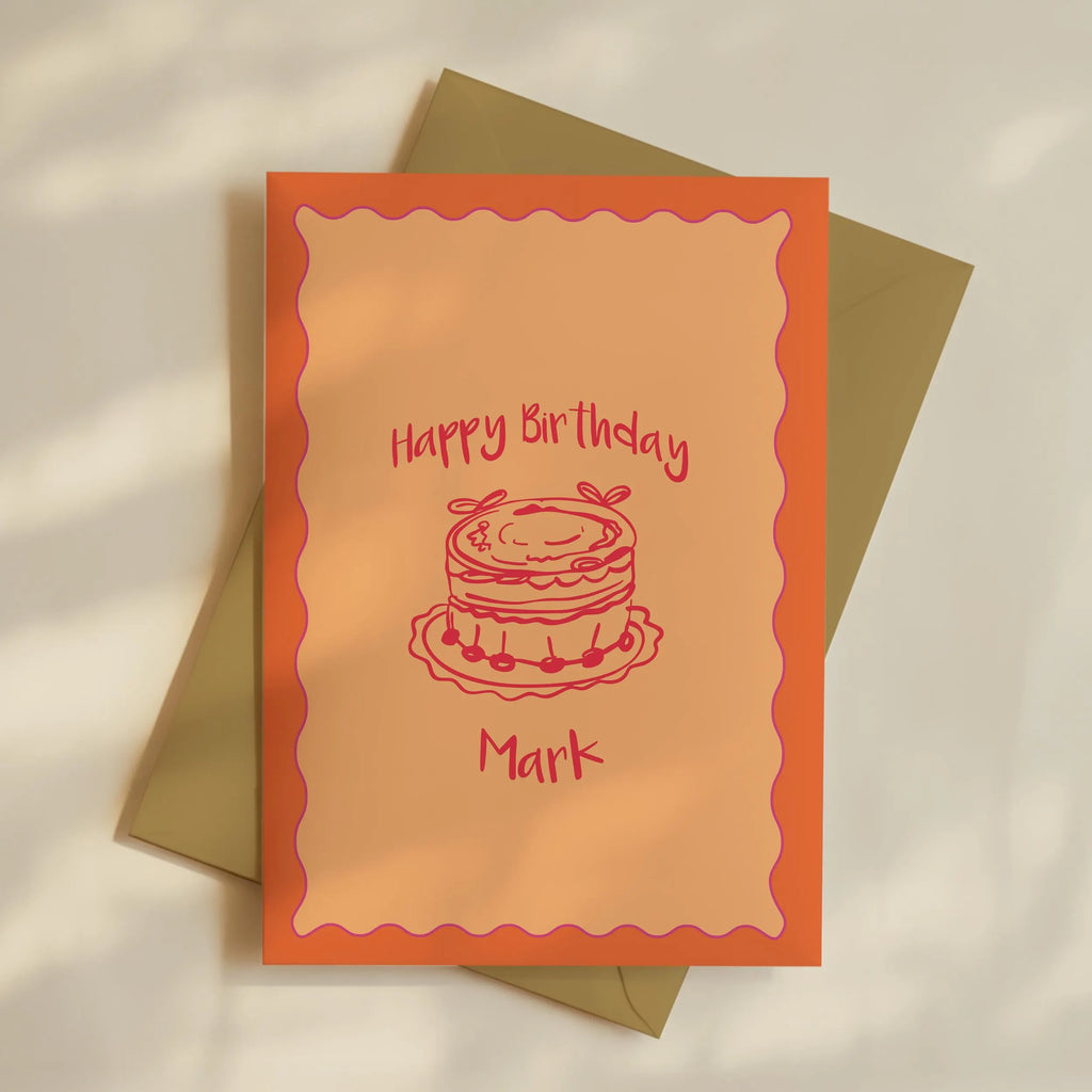 Personalized Birthday Card Set: A6 Name Cards, Kraft Envelopes