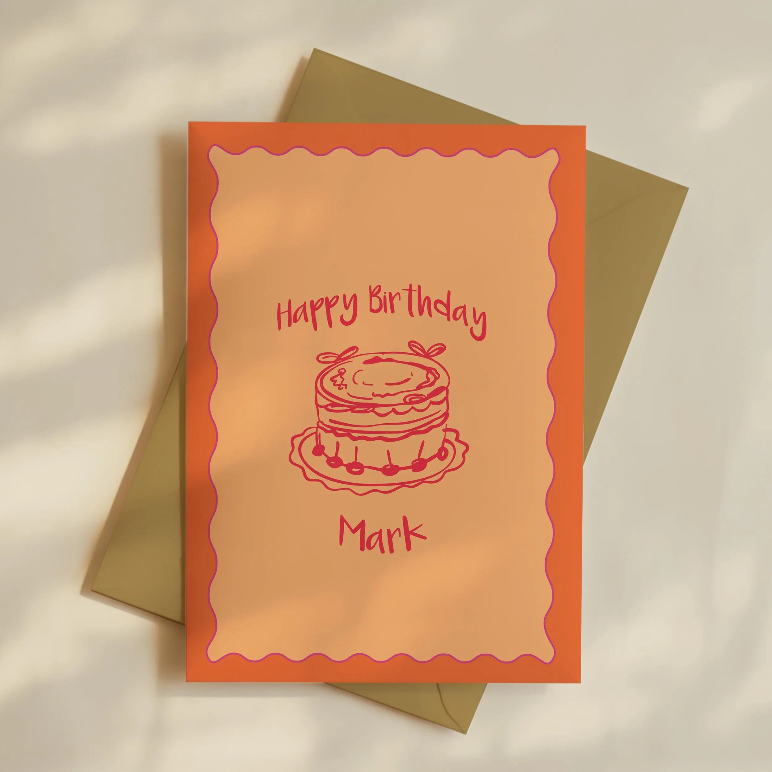 Personalized Birthday Card Set: A6 Name Cards, Kraft Envelopes
