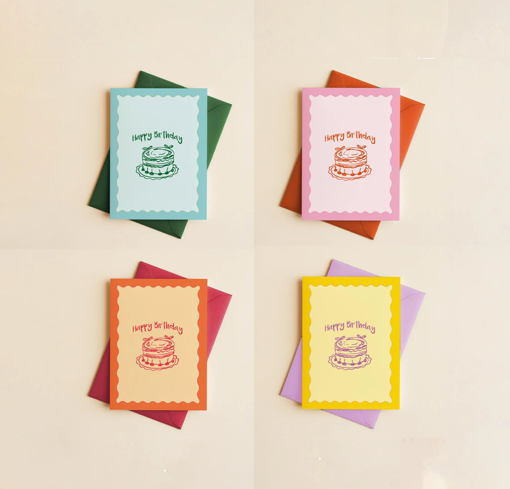 Vibrant Birthday Card Set: Colourful A6 Greeting Cards