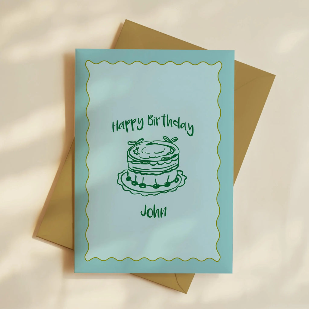 Personalized Birthday Card Set: A6 Name Cards, Kraft Envelopes