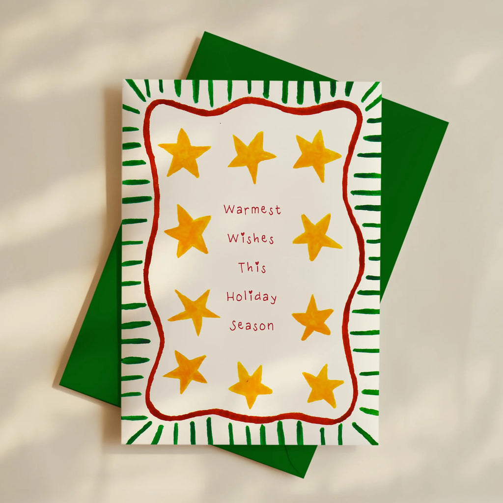 Hand Drawn Christmas Card - Festive Holiday Card A6
