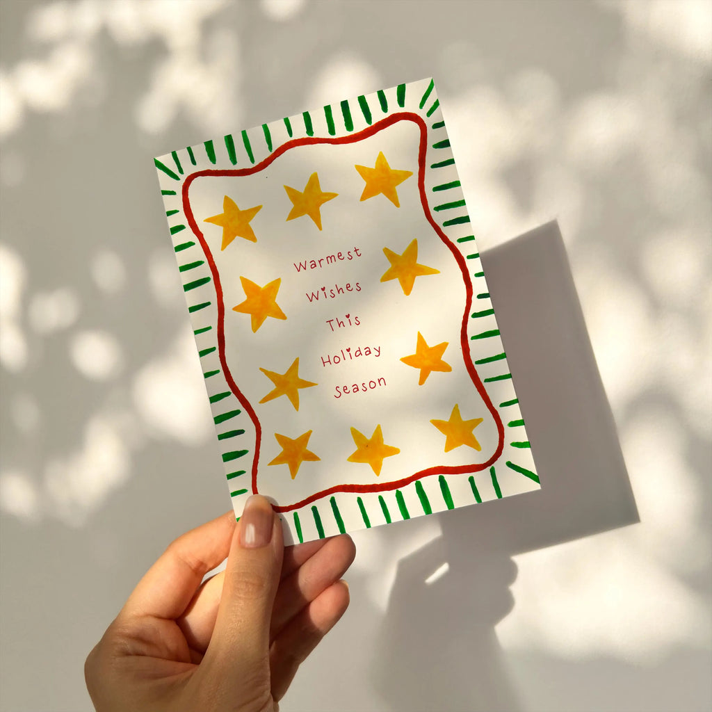 Hand Drawn Christmas Card - Festive Holiday Card A6