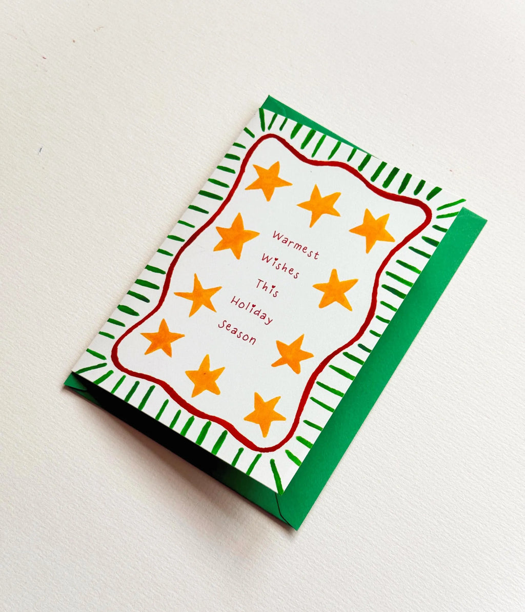 Hand Drawn Christmas Card - Festive Holiday Card A6