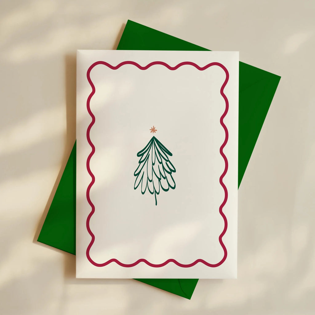Hand-Drawn Christmas Card – Minimalist Tree