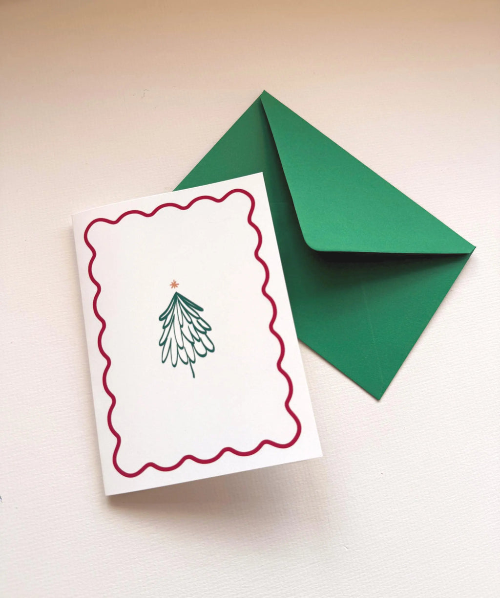Hand-Drawn Christmas Card – Minimalist Tree