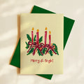 Hand-Drawn Christmas Card – Merry & Bright, A6 Holiday Greetings