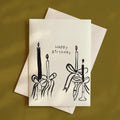 Hand-Drawn Birthday Card: Vintage Candle Design