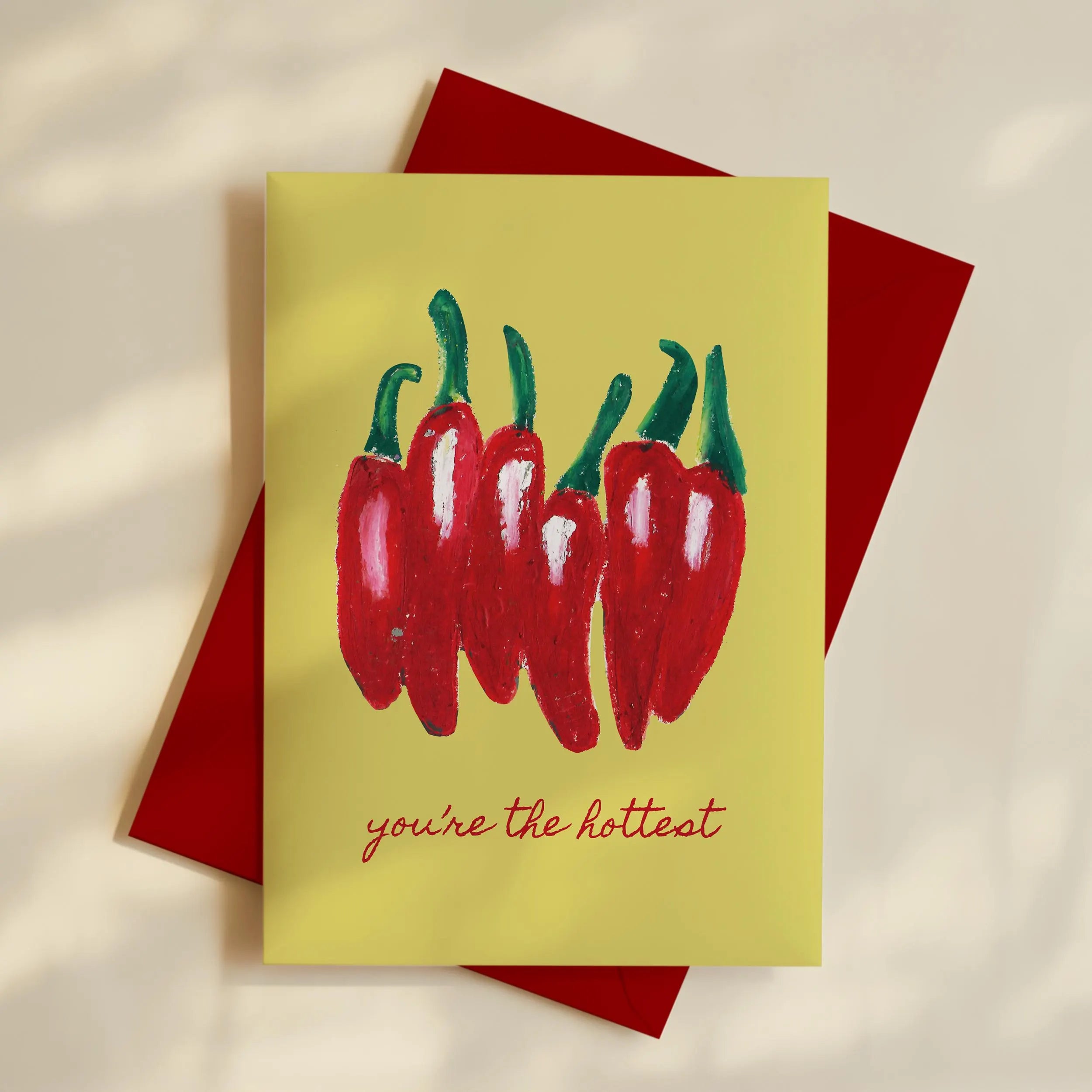 You're the hottest - Hand drawn valentines day card - Love card