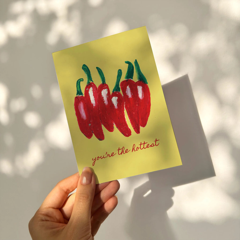 You're the hottest - Hand drawn valentines day card - Love card