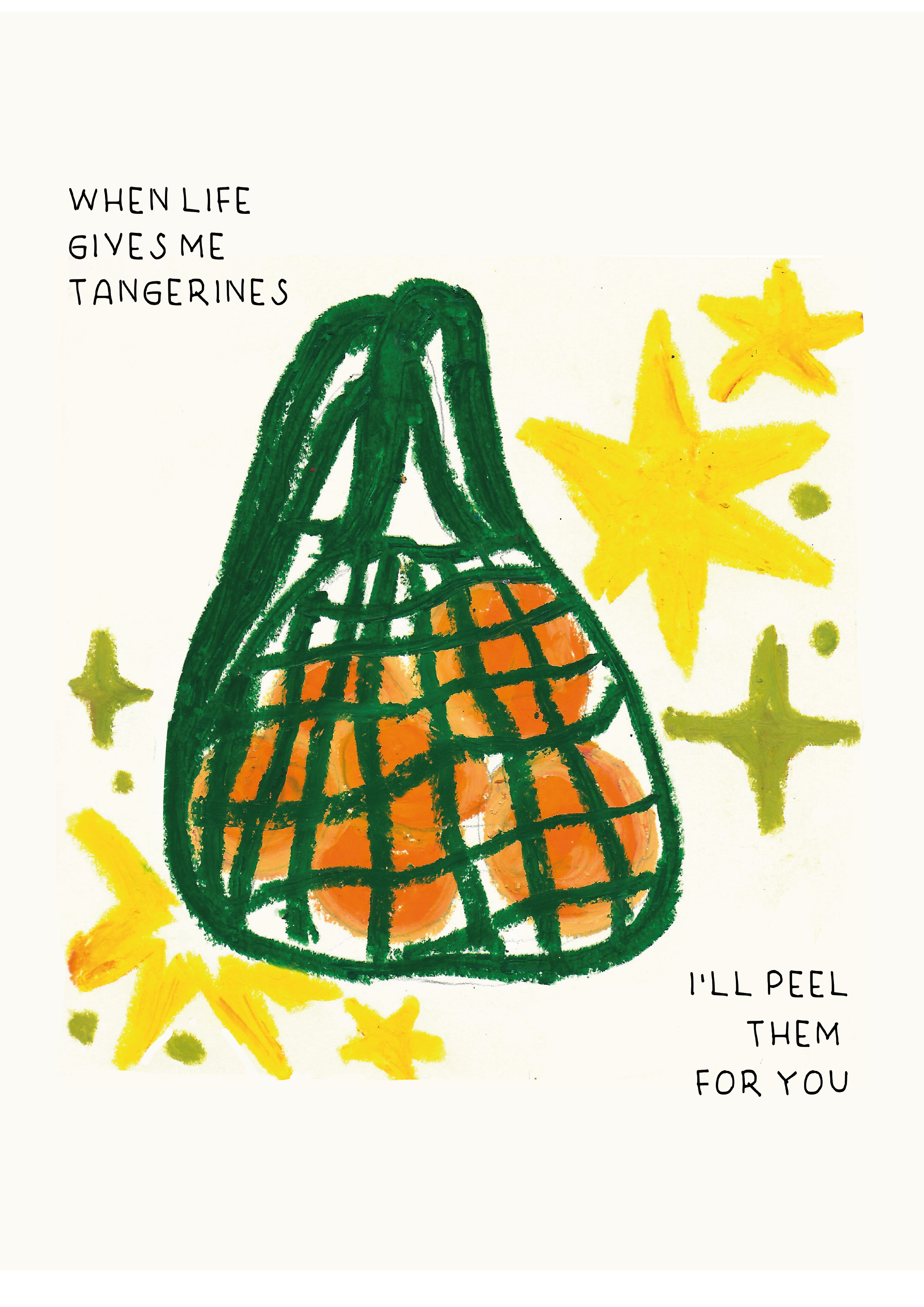 When Life Gives Me Tangerines art print mockup in black frame