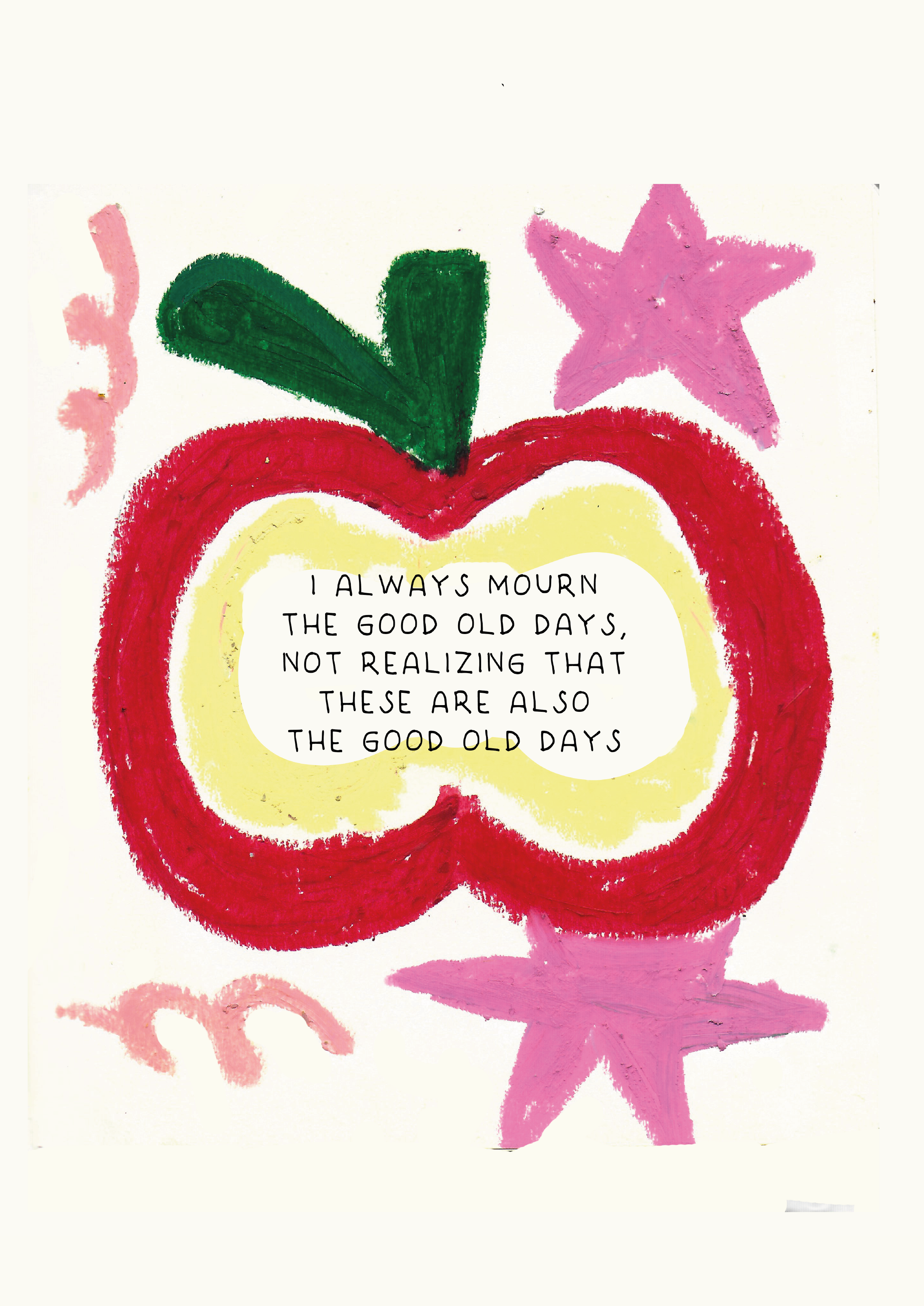 The Good Old Days art print mockup in red frame