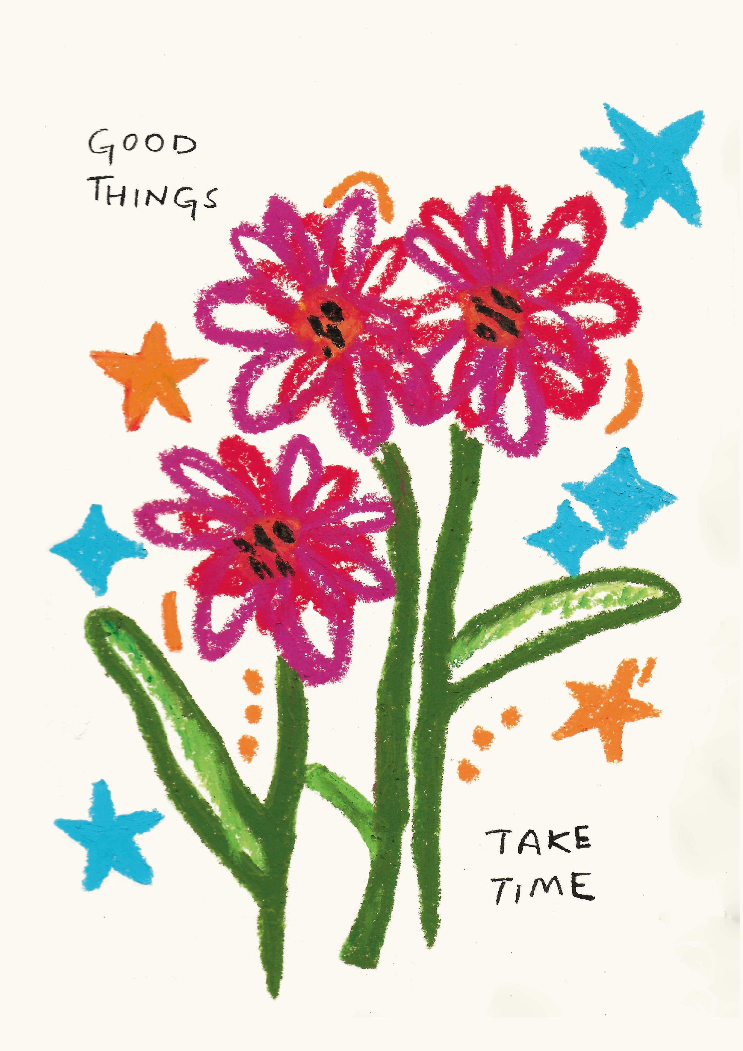 Good Things Take Time art print mockup in red frame
