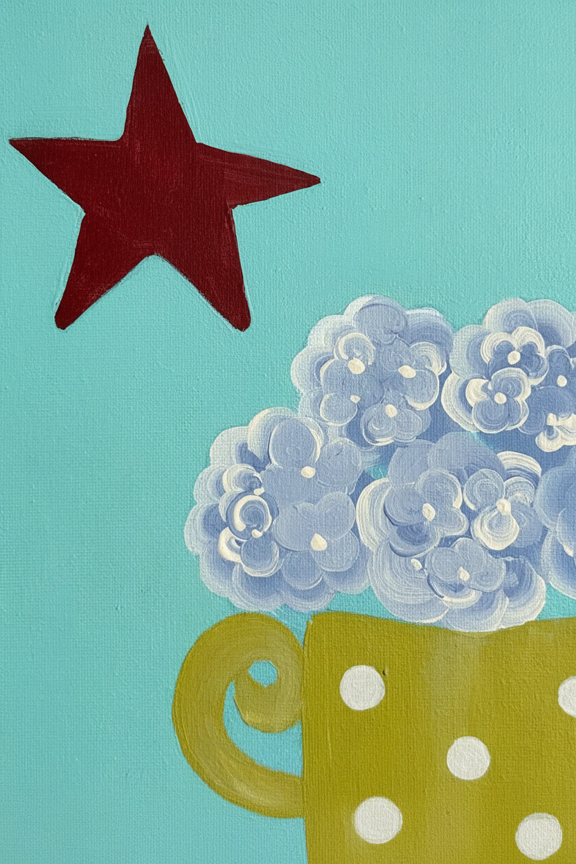 A Sweet Simple Life – close-up detail, left star and flowers