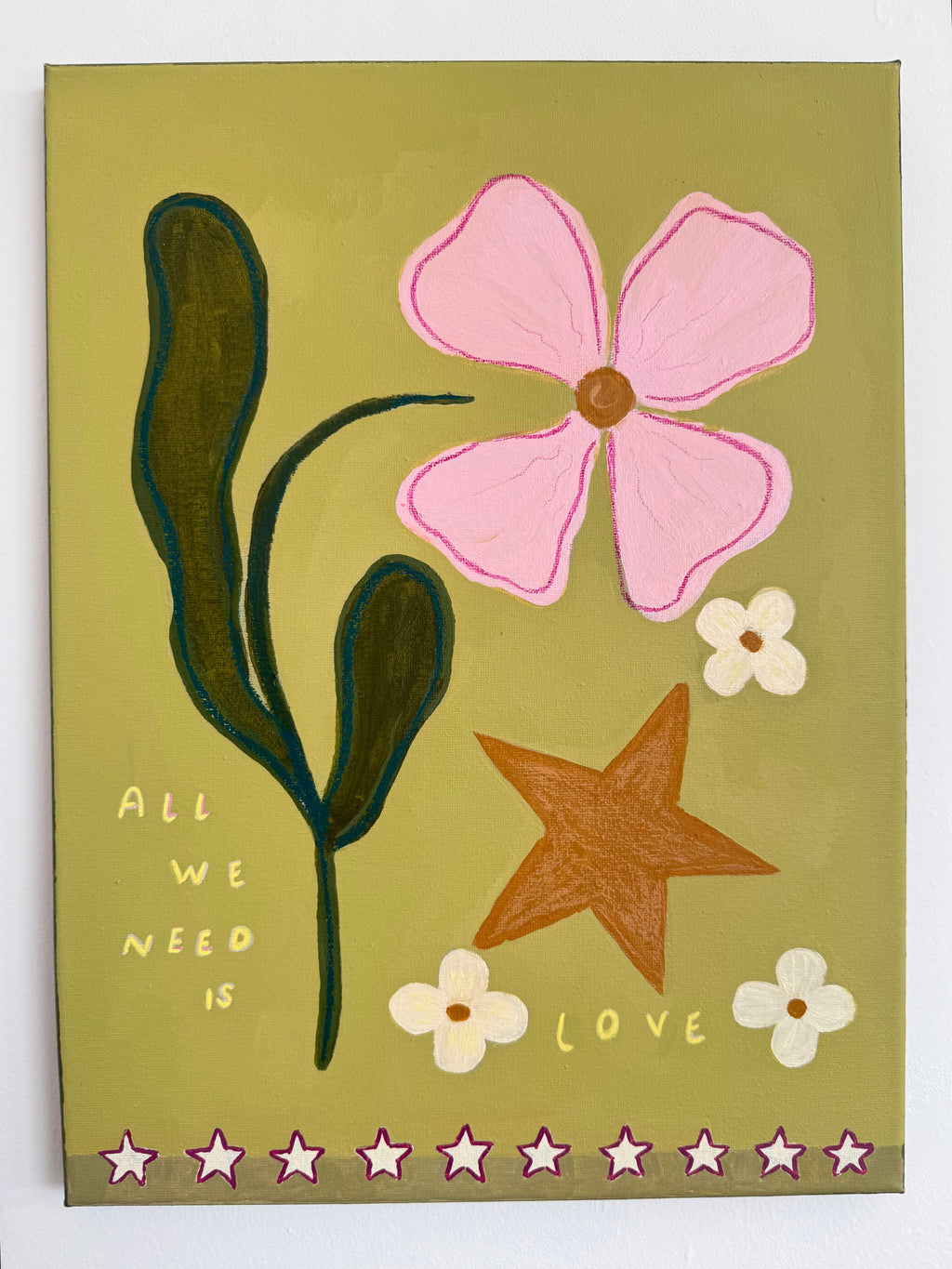 All We Need Is Love - botanical stem and text detail
